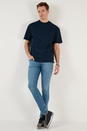 شلوار جین آبی مردانه پاچه تنگ استاندارد کد 813569910