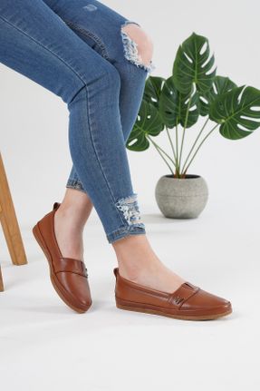 کفش کژوال قهوه ای زنانه چرم طبیعی پاشنه کوتاه ( 4 - 1 cm ) پاشنه ساده کد 813979777