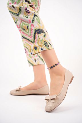 بابت بژ زنانه چرم خالص Deripabuc - کد 690597013