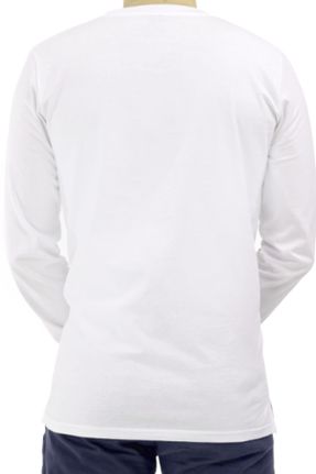 تی شرت سفید مردانه رگولار یقه گرد تکی کد 813697658