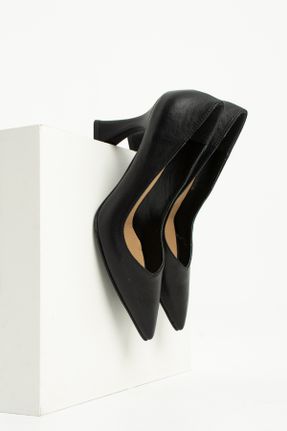 کفش پاشنه بلند کلاسیک مشکی زنانه چرم پاشنه متوسط ( 5 - 9 cm ) پاشنه ساده کد 813719670