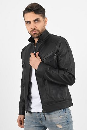 کت مشکی مردانه اسلیم فیت Meka Deri - کد 813798737