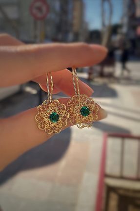 گوشواره نقره زرد زنانه 925 عیار Erer Gümüş - کد 463774576