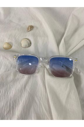 عینک آفتابی آبی زنانه 47 UV400 مات هندسی کد 813860088
