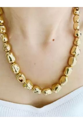 گردنبند جواهر طلائی زنانه برنز کد 814063613