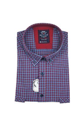 پیراهن سایز بزرگ زرشکی مردانه سایز بزرگ marufshop - کد 814090264