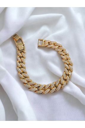 دستبند استیل طلائی زنانه فولاد ( استیل ) کد 814087683