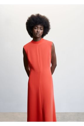لباس قرمز زنانه بافتنی پلی استر رگولار آستین-بلند کد 473626161