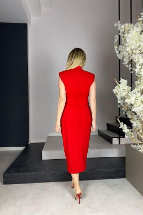 لباس مجلسی قرمز زنانه اسلیم بدون آستر کد 813460917