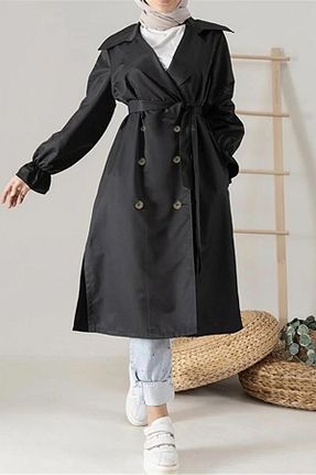 ترنچکت مشکی زنانه پلی استر MODAQU - کد 813571269