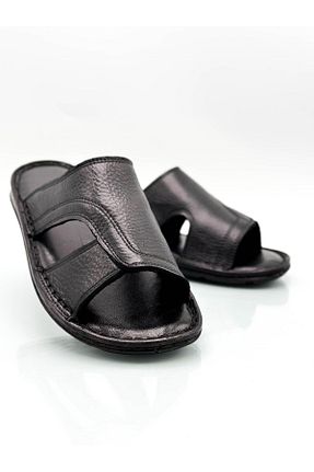 صندل مشکی مردانه پاشنه تخت sermoda - کد 813666369