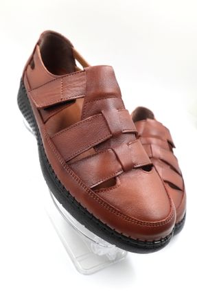 کفش کژوال قهوه ای مردانه چرم طبیعی پاشنه کوتاه ( 4 - 1 cm ) پاشنه ساده کد 311727942