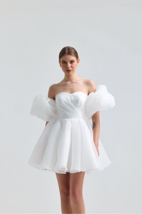 لباس سفید زنانه بافتنی تور کد 640597176