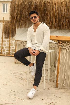 پیراهن سفید مردانه Relaxed viperkombin - کد 810155649