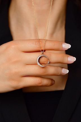 گردنبند نقره صورتی زنانه 925 عیار Erdobia - کد 813772960