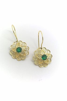 گوشواره نقره زرد زنانه 925 عیار Erer Gümüş - کد 463774576