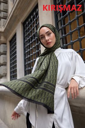 شال خاکی زنانه ابریشم Ralcuop - کد 813967171
