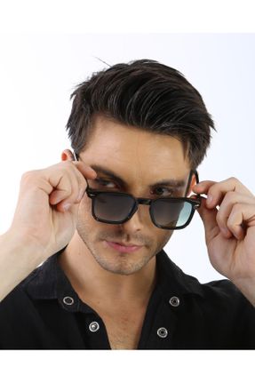 عینک آفتابی مشکی مردانه 50 UV400 مات مستطیل کد 814088886