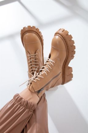 بوت قهوه ای زنانه چرم مصنوعی پاشنه ساده پاشنه متوسط ( 5 - 9 cm ) Gore-Tex کد 195459309