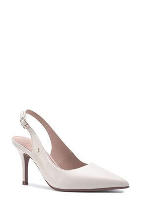 کفش پاشنه بلند کلاسیک سفید زنانه چرم مصنوعی Nine West - کد 814459355