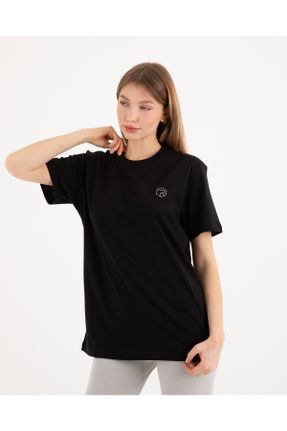 تی شرت مشکی زنانه رگولار یقه گرد کد 814591427