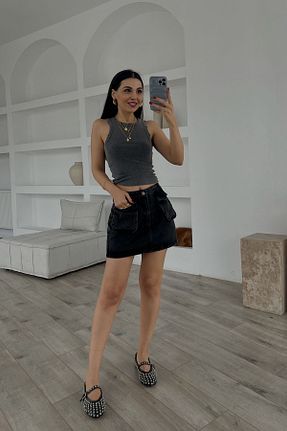 دامن مشکی زنانه پنبه ای Seda Yalçın Atelier - کد 814582849