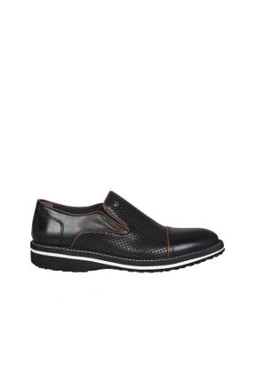 کفش کلاسیک مشکی مردانه چرم طبیعی پاشنه کوتاه ( 4 - 1 cm ) پاشنه ساده کد 814611815