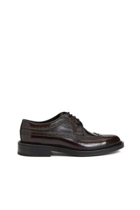 کفش کلاسیک زرشکی مردانه چرم طبیعی پاشنه کوتاه ( 4 - 1 cm ) کد 786922619