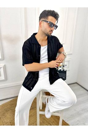 پیراهن مشکی مردانه اورسایز elkumoda - کد 814651099