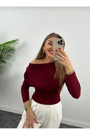بلوز زرشکی زنانه ساده Butik Beyza - کد 814675699