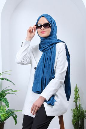 شال آبی زنانه پنبه ای m moon scarf - کد 814707104