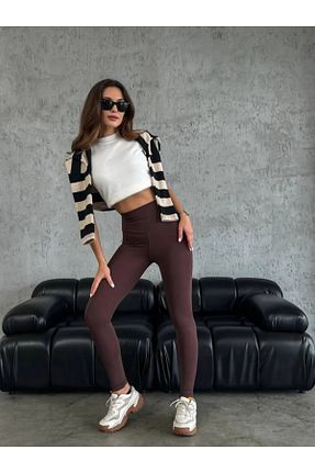 ساق شلواری قهوه ای زنانه بافت BiavSi - کد 814704003