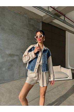 ترنچکت آبی زنانه بدون آستر cream range - کد 814371236