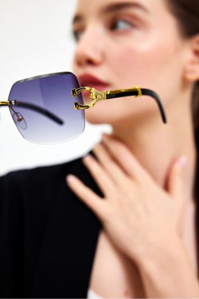عینک آفتابی مشکی زنانه 52 UV400 سایه روشن مستطیل کد 814515223