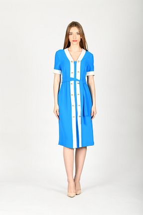 لباس فیروزه ای زنانه بافتنی la luce - کد 814187160