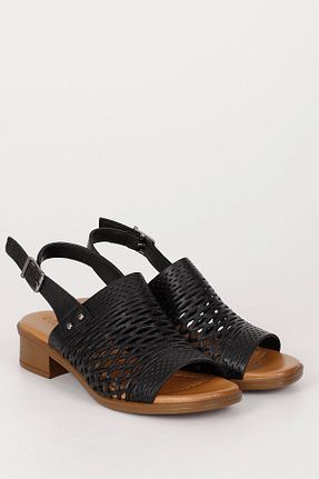 صندل مشکی زنانه پاشنه ضخیم PATRON SHOES - کد 814278318