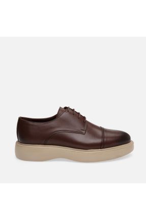 کفش کژوال قهوه ای مردانه چرم طبیعی پاشنه کوتاه ( 4 - 1 cm ) پاشنه ساده کد 814288548