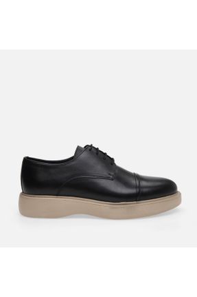 کفش کژوال مشکی مردانه چرم طبیعی پاشنه کوتاه ( 4 - 1 cm ) پاشنه ساده کد 814287225