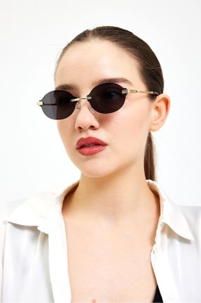 عینک آفتابی مشکی زنانه 52 UV400 سایه روشن مستطیل کد 814327275