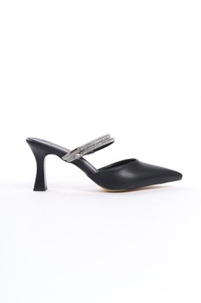 کفش مجلسی مشکی زنانه پاشنه متوسط ( 5 - 9 cm ) چرم مصنوعی پاشنه نازک کد 814401815