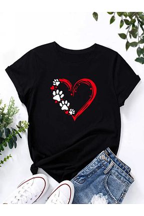 تیشرت مشکی زنانه گشاد GALASHOP - کد 814439247