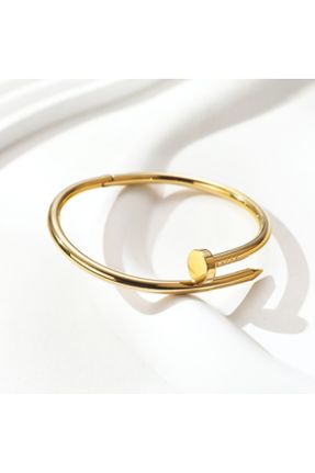 دستبند استیل طلائی زنانه استیل ضد زنگ کد 814564352