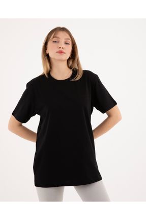 تی شرت مشکی زنانه رگولار یقه گرد کد 814592127
