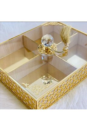 جعبه دکوراتیو طلائی چوب rakim decor - کد 282901662