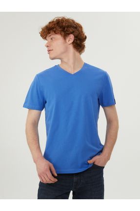 تی شرت آبی مردانه رگولار تکی کد 673781901