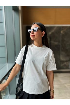 تیشرت سفید زنانه Relaxed Aybike Gursu - کد 814619429
