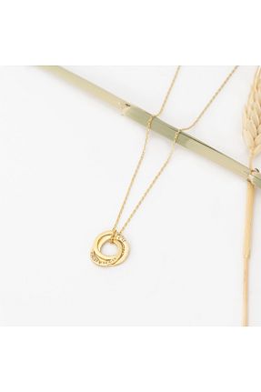گردنبند نقره طلائی زنانه 925 عیار Dkmn Silver - کد 814641670