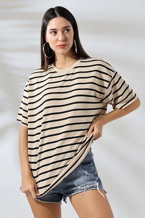 تیشرت مشکی زنانه اورسایز Buklemoda - کد 814661569
