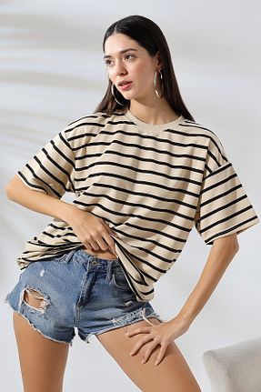 تیشرت مشکی زنانه اورسایز Buklemoda - کد 814661569