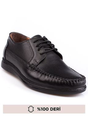 کفش کژوال مشکی مردانه چرم طبیعی پاشنه کوتاه ( 4 - 1 cm ) پاشنه ضخیم کد 814658453